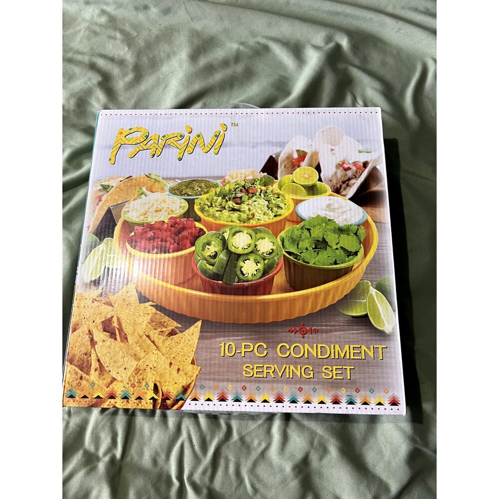Parini 10 piece condiment serving set gathering family dinner mexican holiday‎